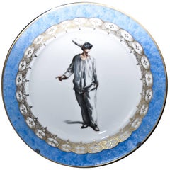 Porcelain Plate, Pulcinella, Probably Manufactured Ginori