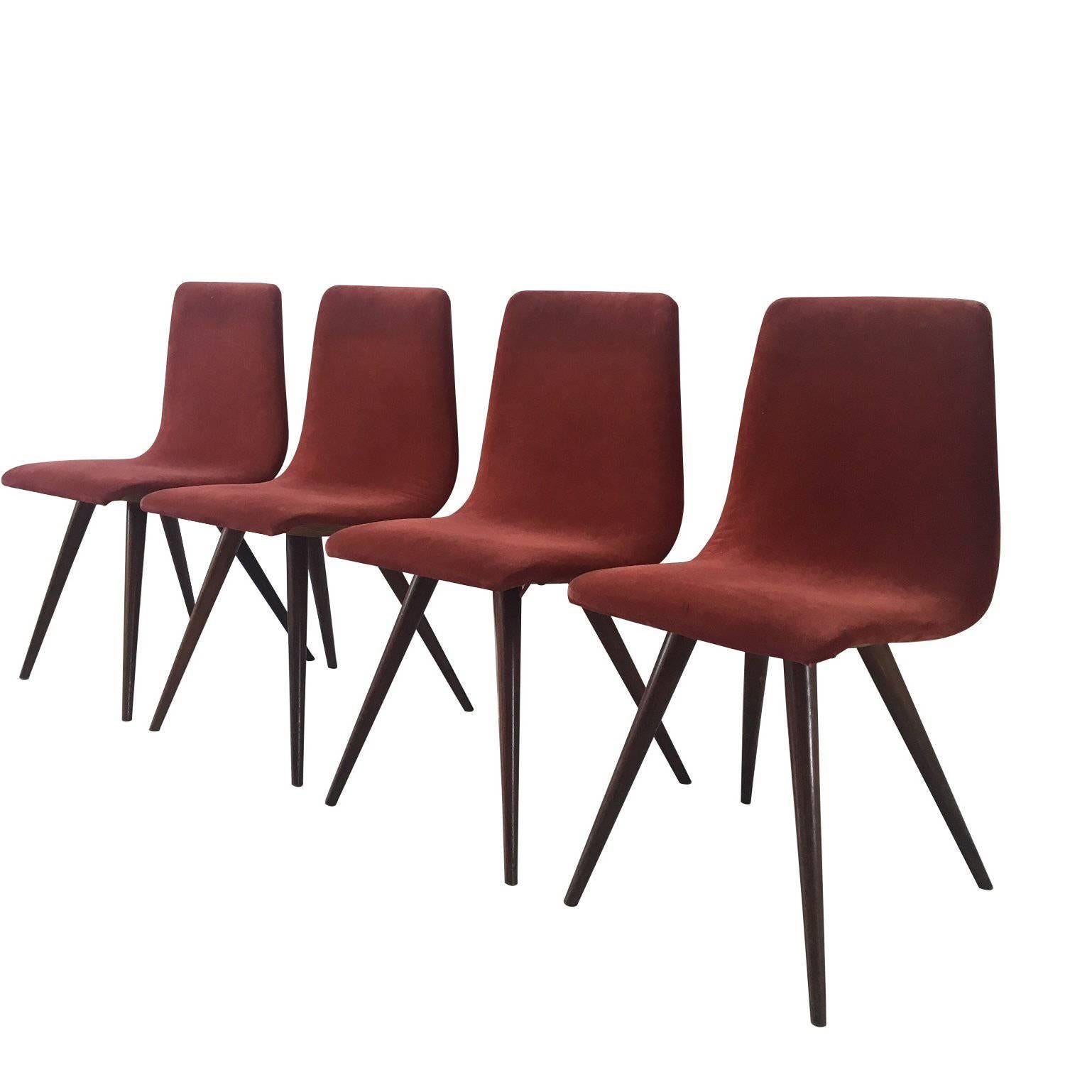 Rare Mid-Century Dining Chairs, Attributed to Gj Van Os, 1950s
