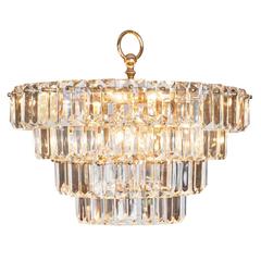 Vintage Kinkeldey Modernist Crystal Chandelier