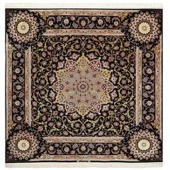 Square Vintage Isfahan Persian Rug