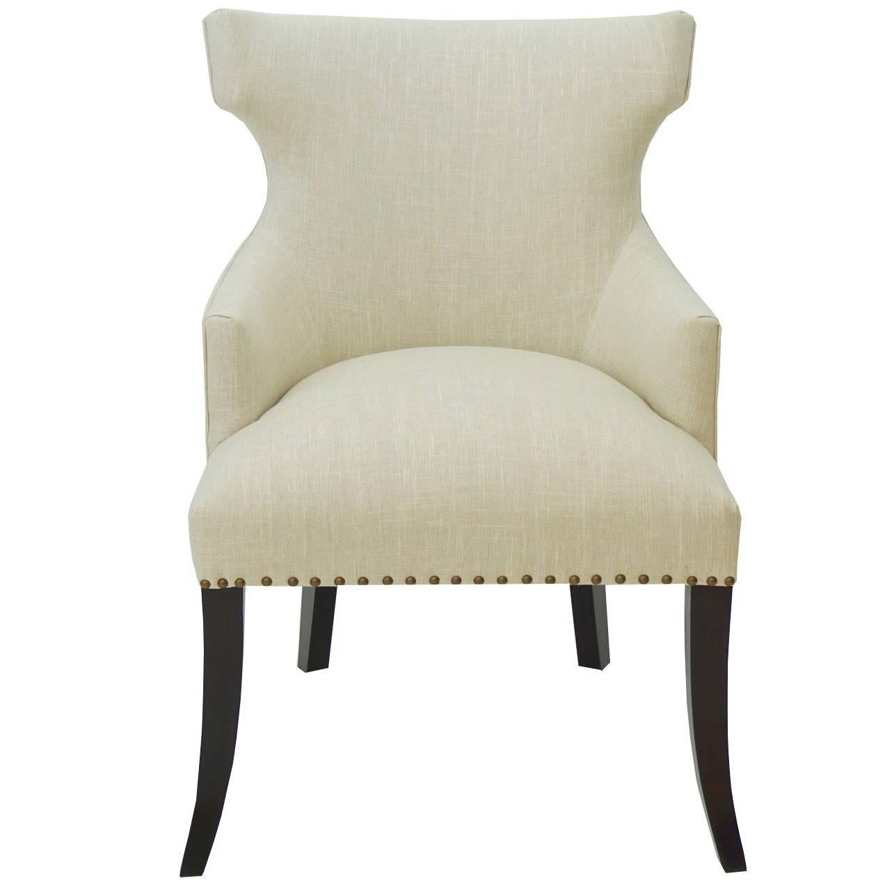 Custom Dining Room Chair with Hourglass Back For Sale