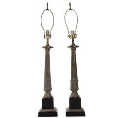 Bronze Column Table Lamps