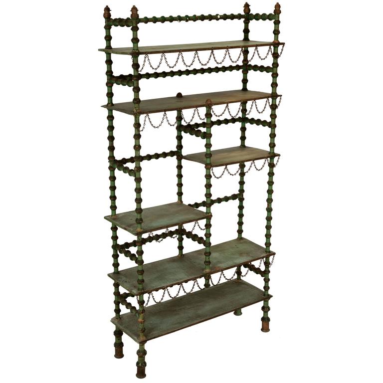 Ornate Spool Shelving Unit For Sale at 1stDibs