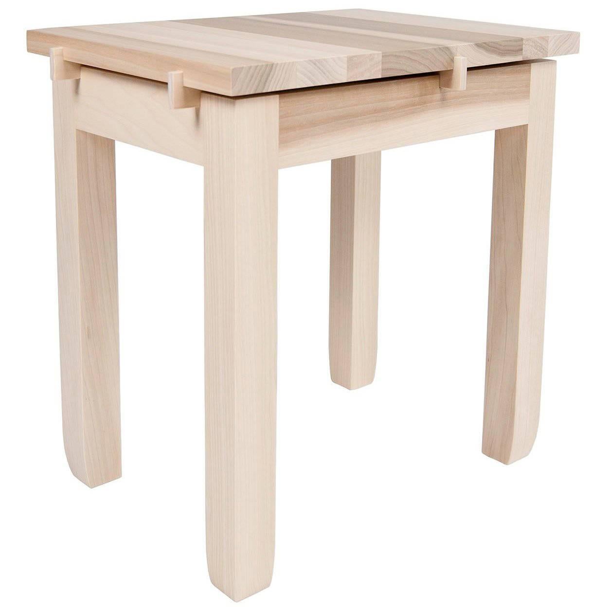 Contemporary Hardwood Tulipwood Small Bench Stool or Side Table in Stock For Sale