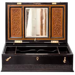 Antique Anglo-Indian or British Colonial Ebony Dressing Box