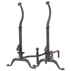 Beautiful Pair of Hand-Forged Andirons