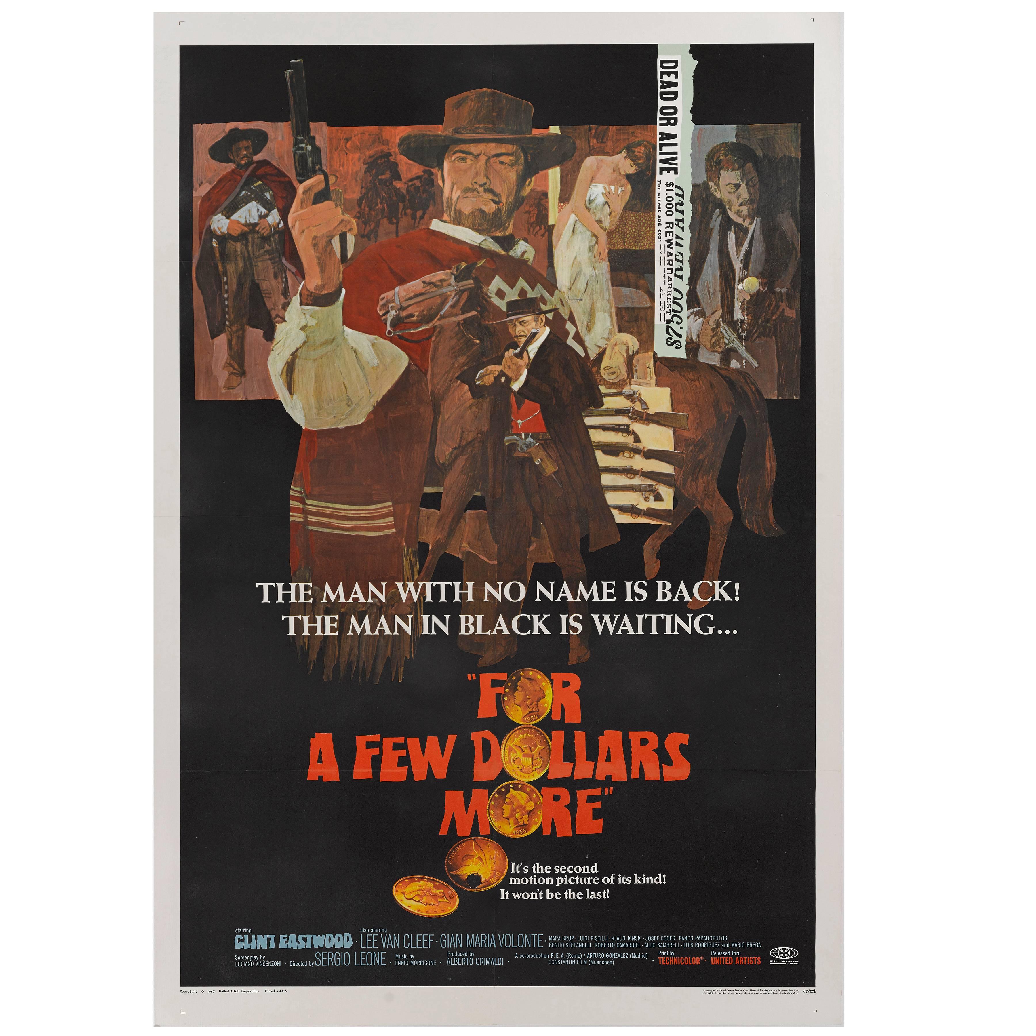 « For a Few Dollars More / Por Qualche Dollaro in Piu », affiche d'origine du film américain