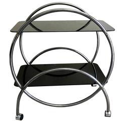 Art Deco English Modernist Hostess Trolley Bar Cart 8