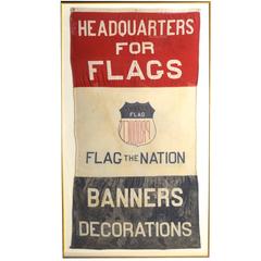 Rare Giant Flag Company Advertising Banner, Vintage