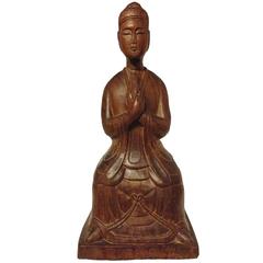 Wood Buddha, Hand-Carved