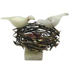 Rare C. Jere Signed "Bird Nest" Table Sculpture