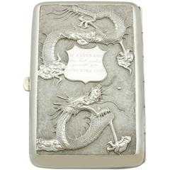 Antique Chinese Export Silver Cigarette Case 11