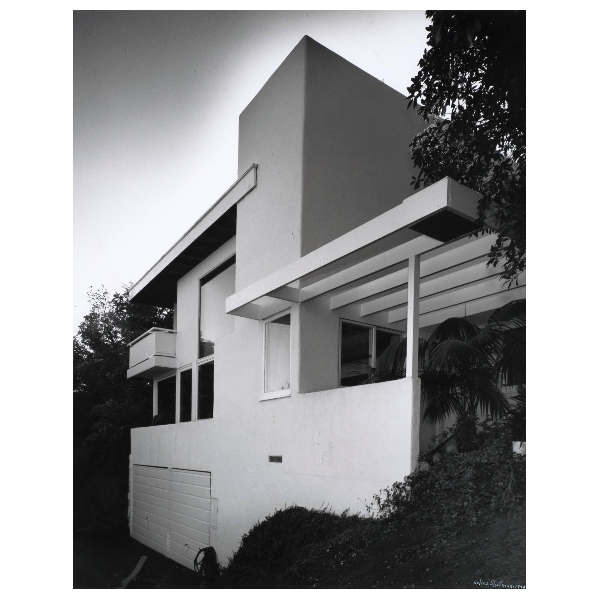 Julius Shulman B & W Photograph of the Droste House by R.M. Schindler