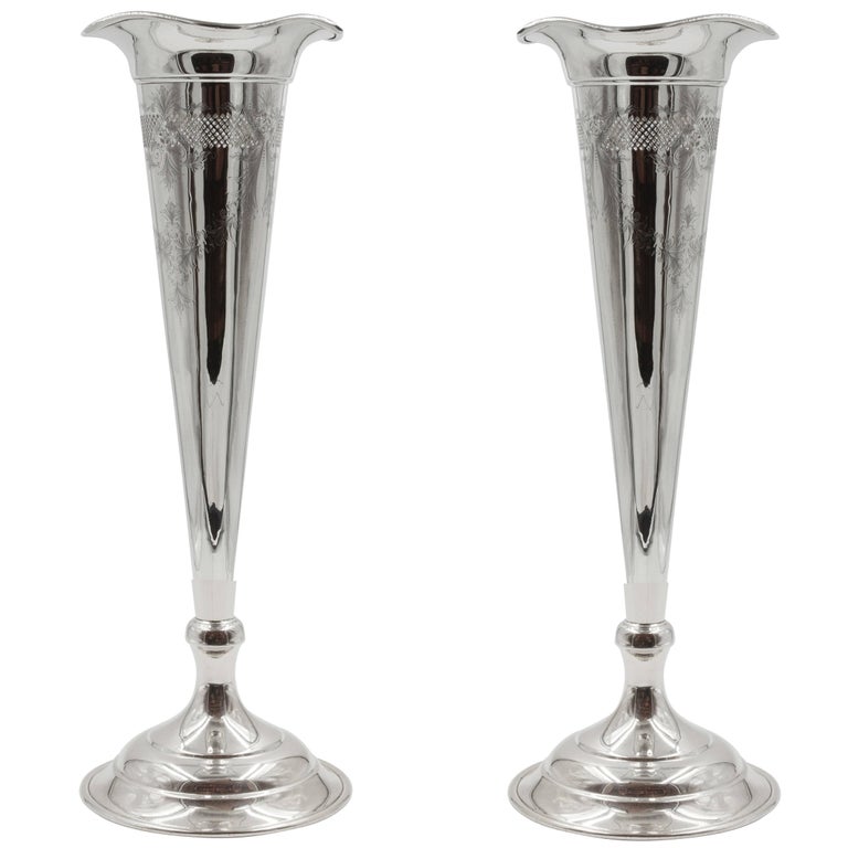 Pair of Trumpet Vases For Sale at 1stDibs