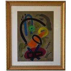 Peter Robert Keil "Abstract Composition" Framed Oil Painting