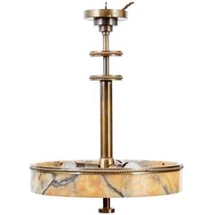 Fine Quality 1950s Alabaster Ceiling Light
