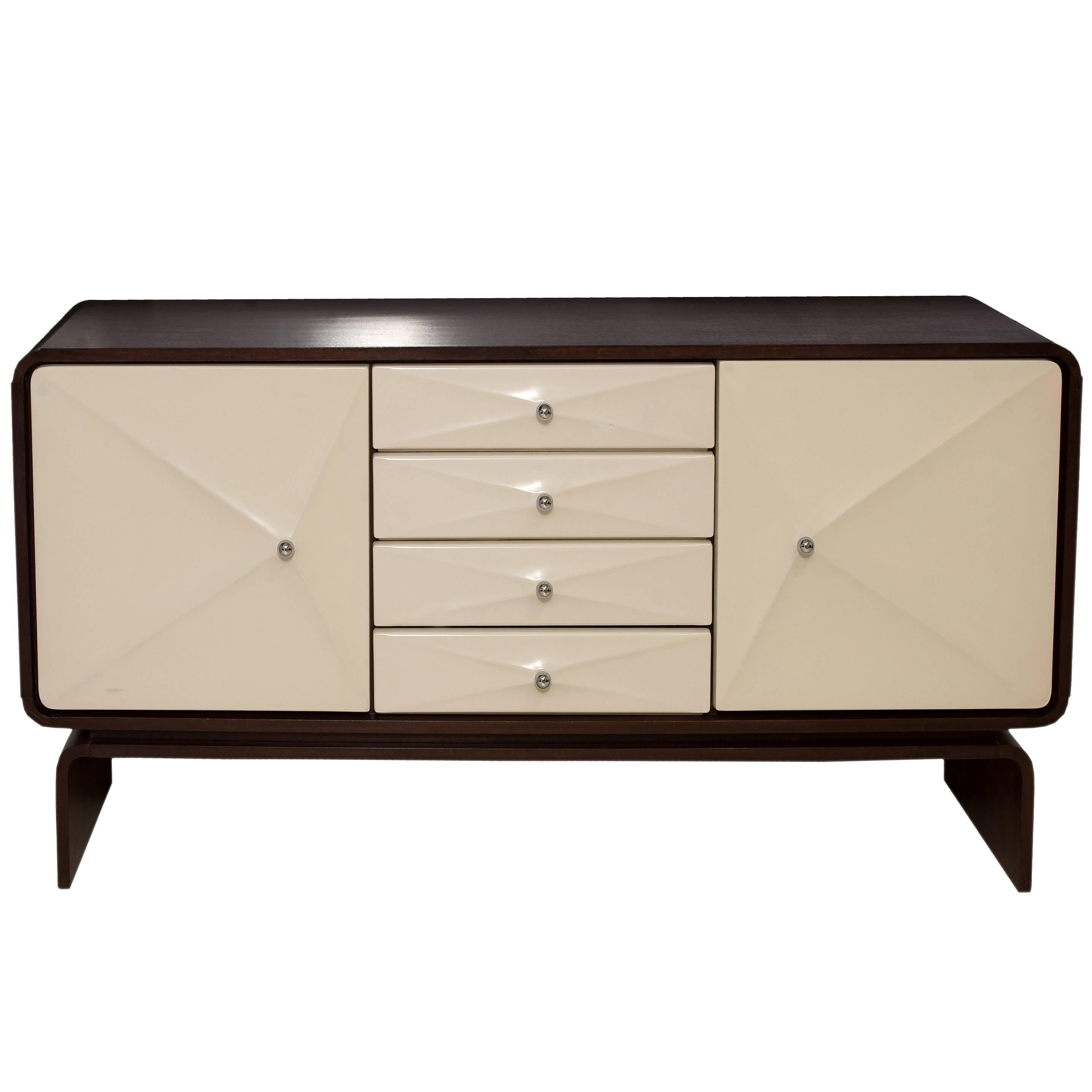 Swedish Sideboard in Melamine and Amaranth For Sale