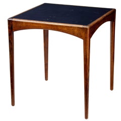 1950s Danish Rosewood Leather Top Side Table