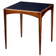 1950s Danish Rosewood Leather Top Side Table 6