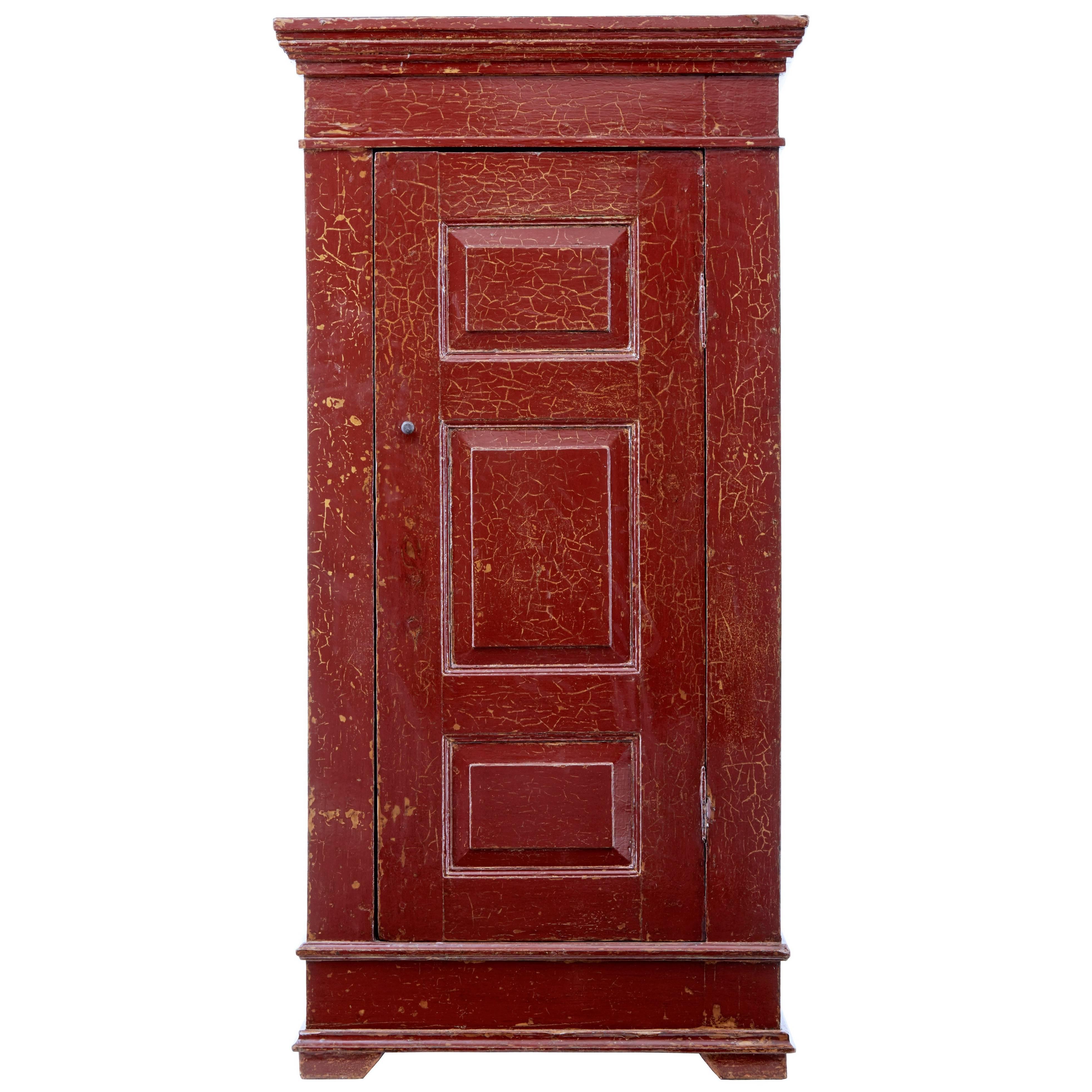 19th Century Red Lacquered Chinese Cupboard