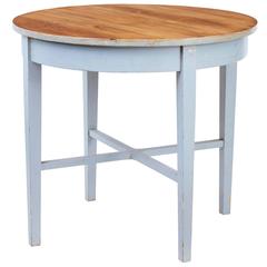 1920s Swedish Painted Round Pine Table