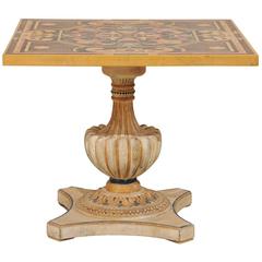 Italian Pietra Dura Table, Mid-Century with Ornate Color Pattern on Square Top 2