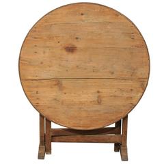 Antique Lovely French Wine Tasting Table in Round Shape with Tilt-Top and Gate Legs