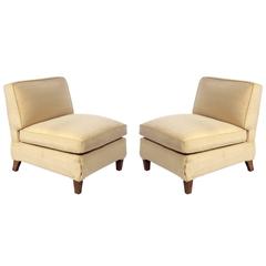 Pair of Clean Lined Slipper Chairs