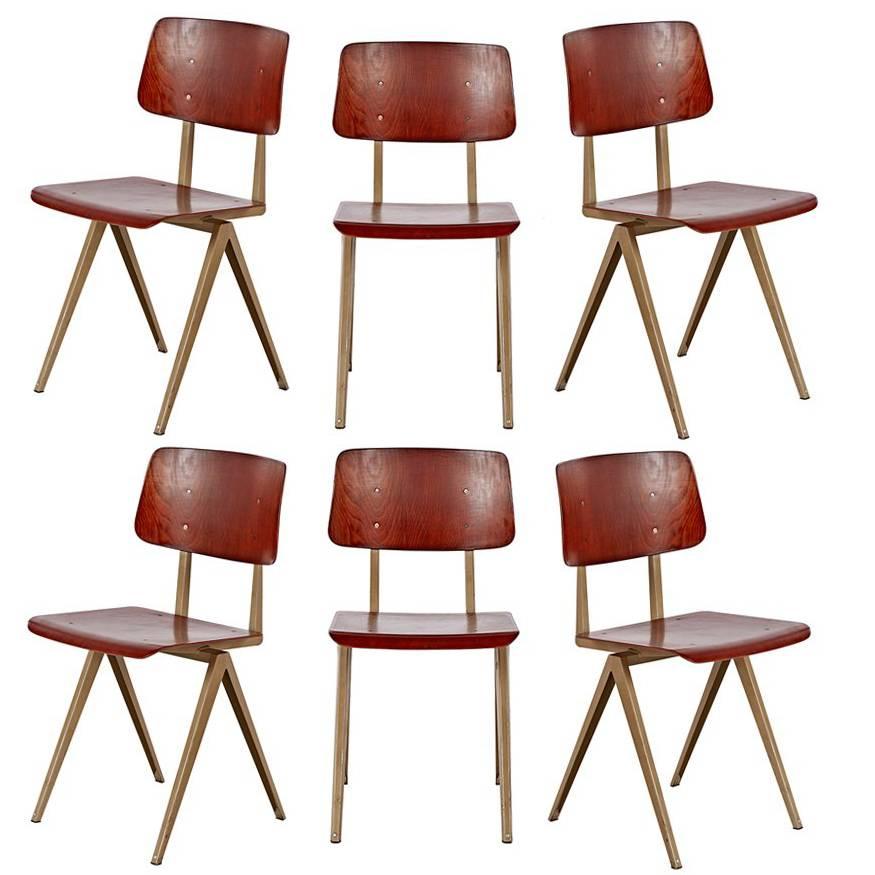 Set of Six Friso Kramer Result Chairs, circa 1958