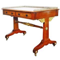 Regency Period Amboyna Padouk and Parcel-Gilt Writing Table