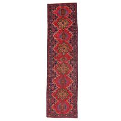Vintage Persian Heriz Runner with Modern Tribal Style 10