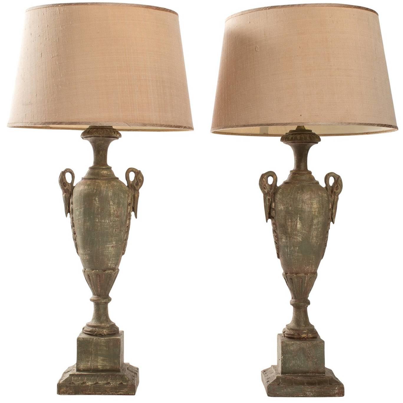 Pair of Urn Form Table Lamps