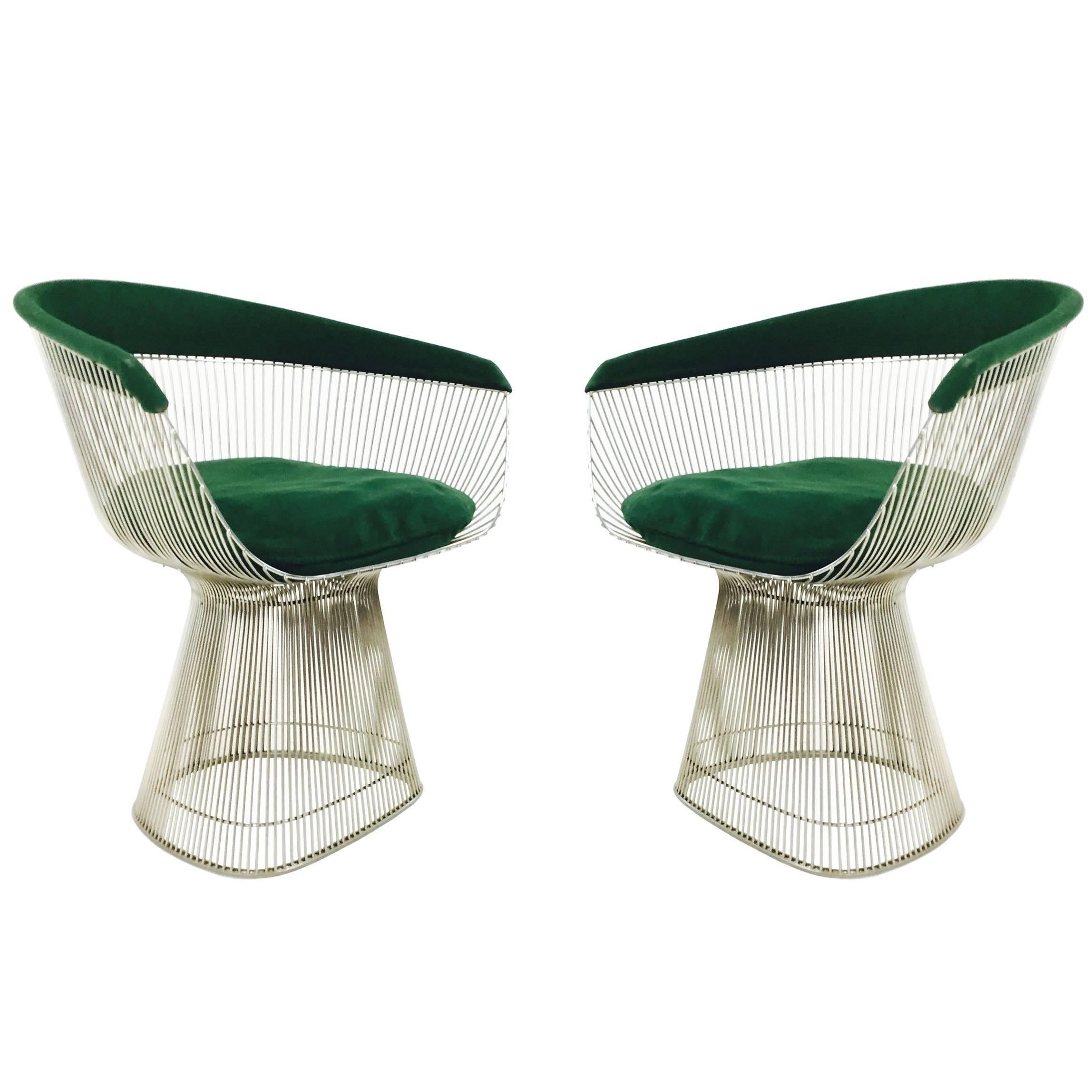 Pair of Stainless Warren Platner Chairs