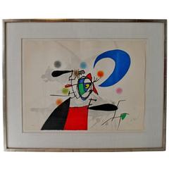 Mid-Century Modern Joan Miro Signed Numbered La Megere Et La Lune 22/50 1973 COA 5