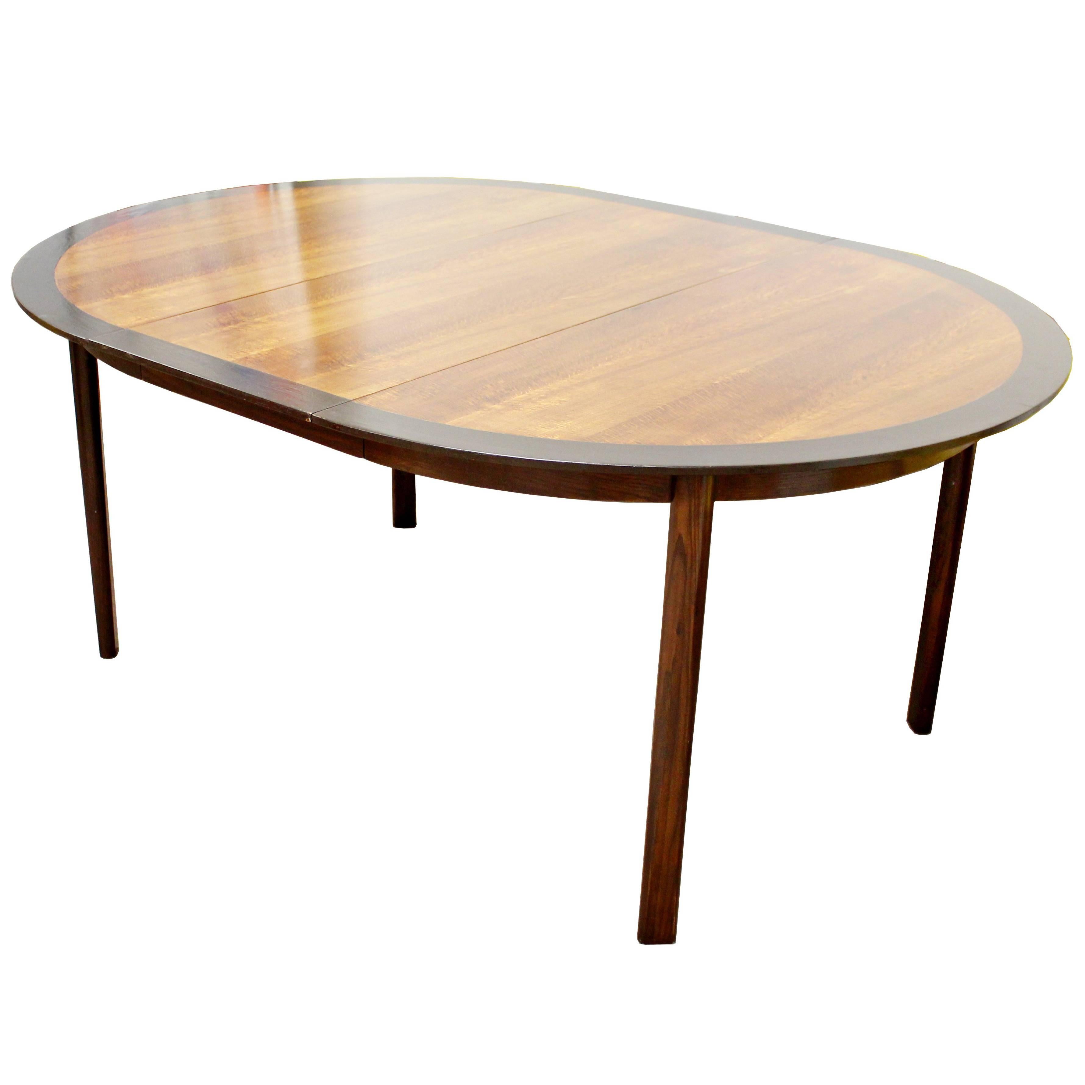 Mid-Century Modern Mahogany Oval Extendable Dining Table and Leafs by Dunbar