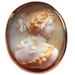 Later 19th Century Antique Shell Cameo Brooch
