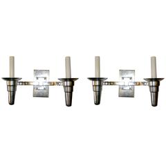 Juego de ocho apliques modernos bañados en plata