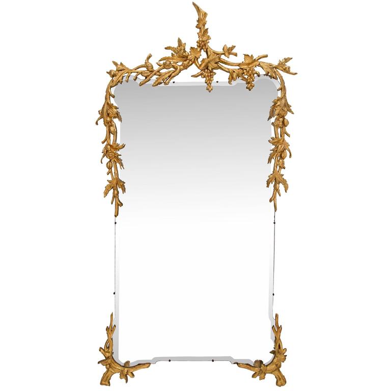 French 19th Century Louis XV Style Large Scale Mirror with Giltwood