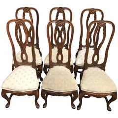 Set Of Six Rococo Style Dining Room Chairs