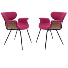Pair of Mid-Century Italian Curved Plywood Armchairs 4
