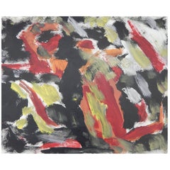 Harold Christopher Davies Abstract Expressionist Oil on Paper, 1968