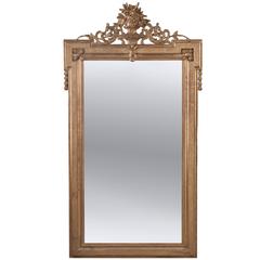 Antique French 19th Century Transitional Gold Gilt Mirror