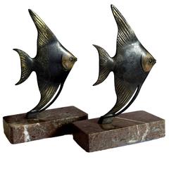 Art Deco Modernist Fish Bookends