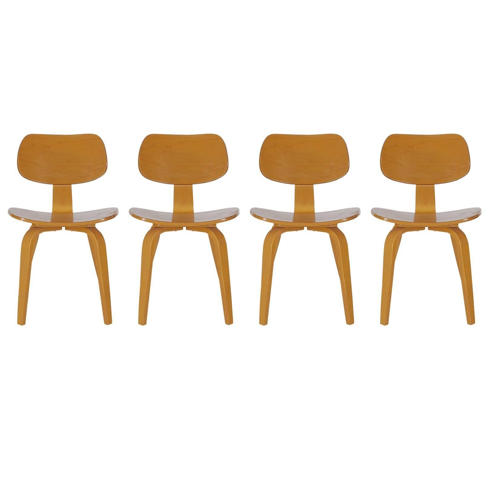 Mid-Century Modern Bentwood Dining Chairs by Thonet after Charles Eames DCW 