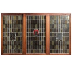 Antique Large German Stained Lead Glass Windows