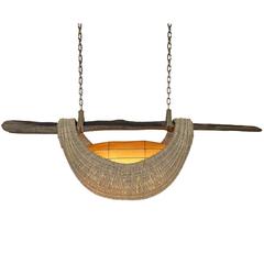 Driftwood Basket Hanging Light
