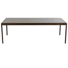 Mid-Century Modern Bronze and Marble Rectangular Cocktail Table after Knoll 4