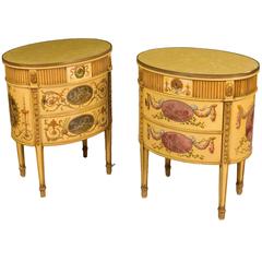 Pair of English Yellow Polychrome Cabinets in the Neoclassical Style 7