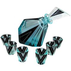 Art Deco Czech Decanter Set by Karl Palda 7