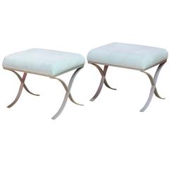 Pair of Modern Design Tufted Upholstered Benches 2